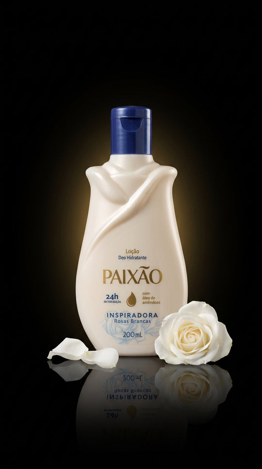Paixão Feuchtigkeitslotion Weisse Rosen 200 ml, Body Lotion mit Mandelöl